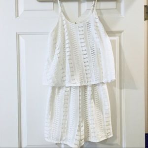 MOSSIMO - Ivory crochet lace double layer romper